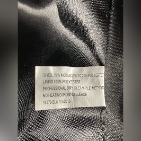 Donna Salyers Fabulous Furs Black Faux Fur Mid Length Coat Size Medium - Picture 6 of 6